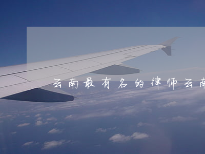 云南最有名的律师(云南昆明最厉害律师)