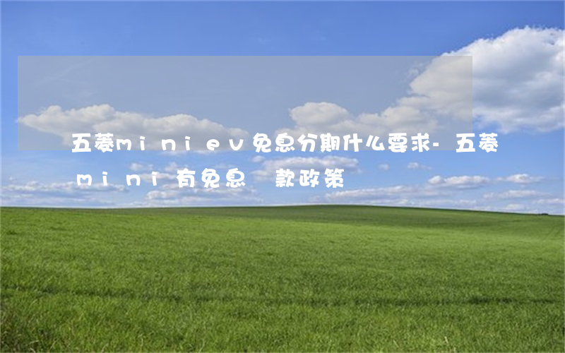 五菱miniev免息分期什么要求-五菱mini有免息貸款政策嗎