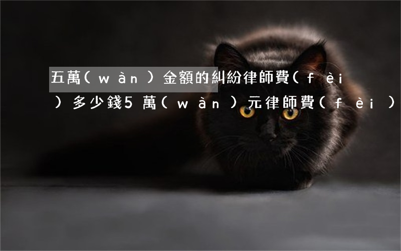 五萬(wàn)金額的糾紛律師費(fèi)多少錢(5萬(wàn)元律師費(fèi)是多少)