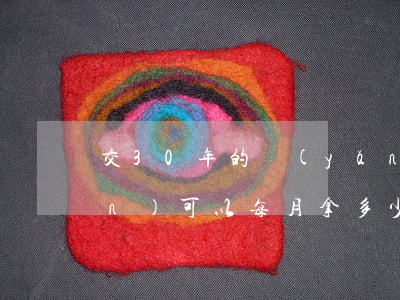 交30年的養(yǎng)老保險(xiǎn)可以每月拿多少