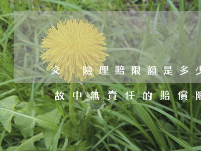 交強險理賠限額是多少（機動車在道路交通事故中無責任的賠償限額）