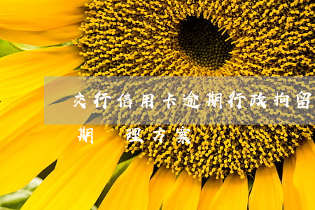 交行信用卡逾期行政拘留(交通銀行信用卡逾期處理方案)
