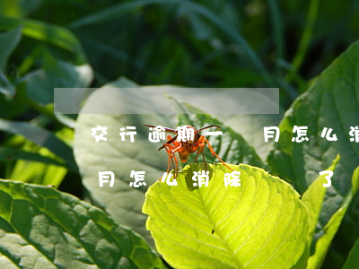 交行逾期一個月怎么消除記錄(交行逾期一個月怎么消除記錄了)