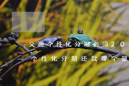 交通个性化分期必须20号之前还吗-交通个性化分期还款哪个部门处理?