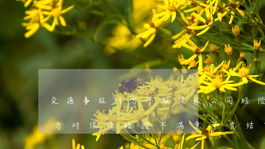 交通事故对方不服保险公司赔偿(交通事故对方对保险赔偿不满意不肯结案)