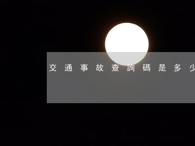交通事故查詢碼是多少