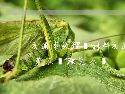 交通事故理賠材料(交通事故理賠材料一直拖著不處理怎么辦)