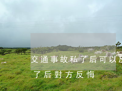 交通事故私了后可以反悔訴訟嗎(交通肇事私了后對方反悔)
