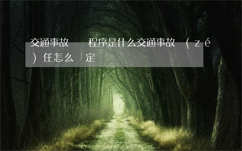 交通事故訴訟程序是什么,交通事故責(zé)任怎么確定