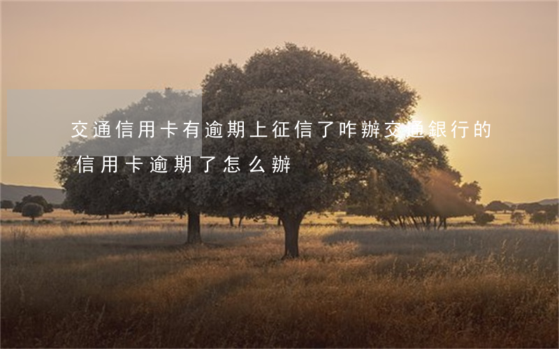 交通信用卡有逾期上征信了咋辦 交通銀行的信用卡逾期了怎么辦