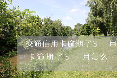 交通信用卡逾期了3個月怎么辦-交通信用卡逾期了3個月怎么辦理