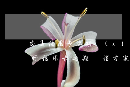 交通信用卡逾期協(xié)商技巧(交通銀行信用卡逾期處理方案)