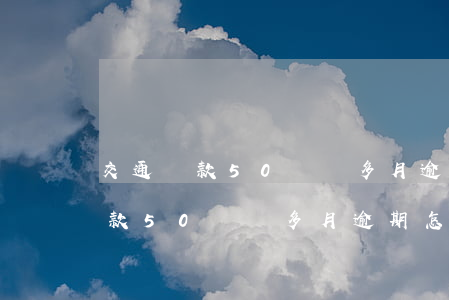交通罰款50兩個多月逾期怎么辦-交通罰款50兩個多月逾期怎么辦理