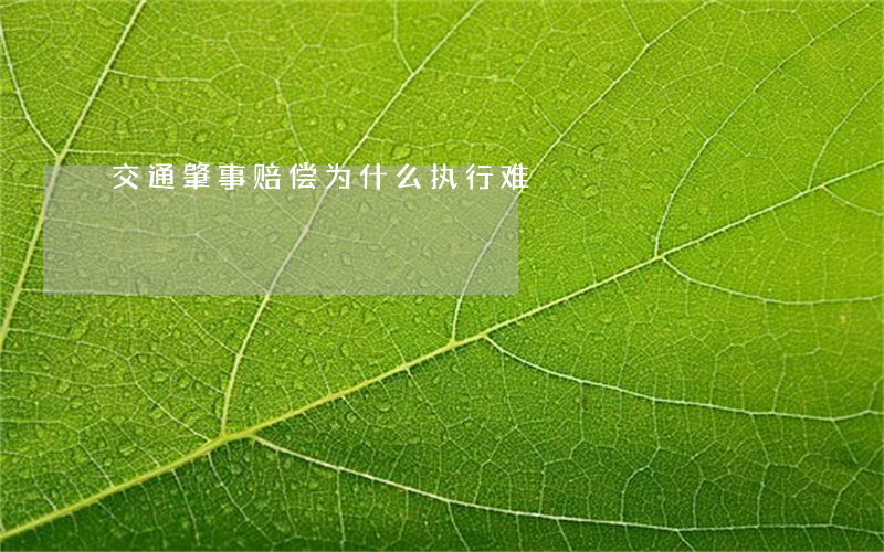 交通肇事赔偿为什么执行难