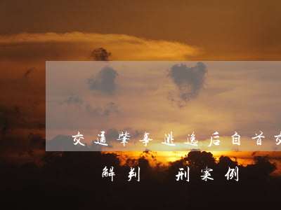 交通肇事逃逸后自首(交通肇事逃逸后自首有諒解判實刑案例)
