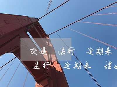交通違法行為逾期未處理如何處理-交通違法行為逾期未處理如何處理呢