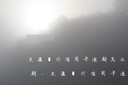 交通銀行信用卡逾期怎么協(xié)商分期-交通銀行信用卡逾期怎么協(xié)商分期還款