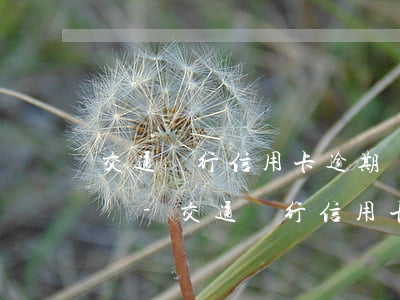 交通銀行信用卡逾期會(huì)影響還款嗎-交通銀行信用卡逾期會(huì)影響還款嗎知乎