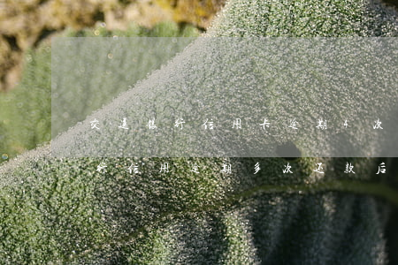 交通银行信用卡逾期4次上了征信-交通银行信用逾期多次还款后还能用吗