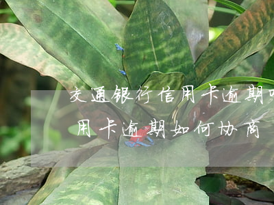 交通银行信用卡逾期叫去签协议 交通银行信用卡逾期如何协商