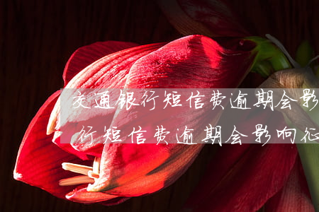 交通银行短信费逾期会影响征信吗-交通银行短信费逾期会影响征信吗知乎