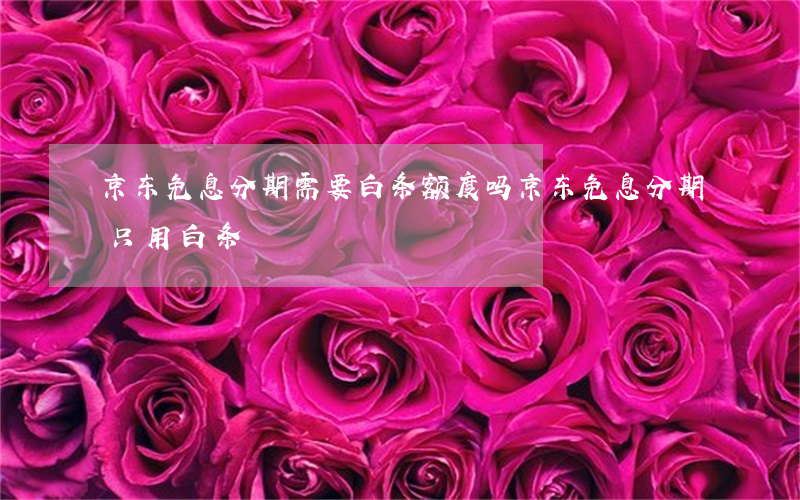 京东免息分期需要白条额度吗（京东免息分期只用白条）
