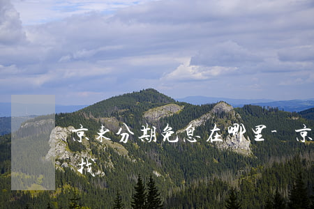 京东分期免息在哪里-京东分期免息在哪里找