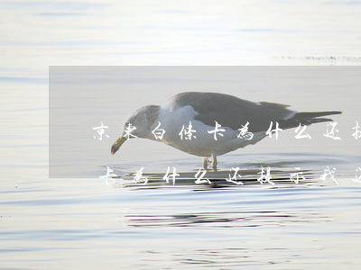 京东白条卡为什么还提示我还款-京东白条卡为什么还提示我还款了