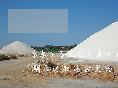 京东白条无法开通逾期用还款吗(京东白条逾期后还款还能用吗)