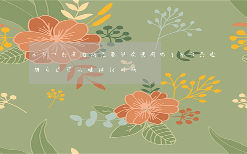 京东白条有逾期还能继续使用吗 京东白条逾期后还可以继续使用吗?