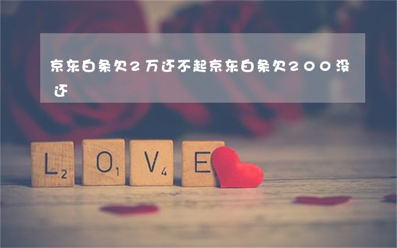 京东白条欠2万还不起(京东白条欠200没还)