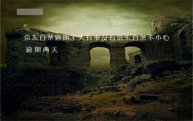京东白条逾期3天有事没有(京东白条不小心逾期两天)
