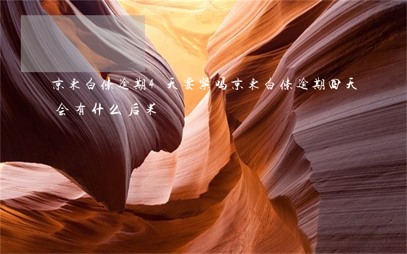 京东白条逾期4天要紧吗 京东白条逾期四天会有什么后果?