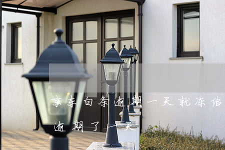 京东白条逾期一天就冻结了(京东白条不小心逾期了一天)