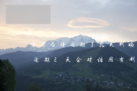 京东白条逾期了几天影响信用吗-京东白条逾期2天会对信用有影响吗