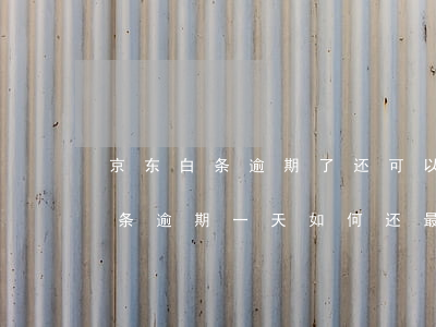 京东白条逾期了还可以还最低还款吗?（京东白条逾期一天如何还最低还款）