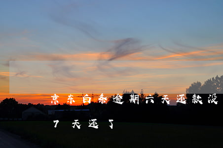 京东白条逾期六天还款没事吧（京东白条逾期7天还了）