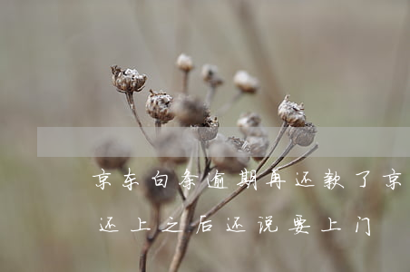 京东白条逾期再还款了(京东白条逾期了,逾期还上之后,还说要上门)