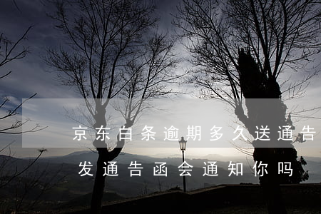 京东白条逾期多久送通告函-京东白条逾期发通告函会通知你吗
