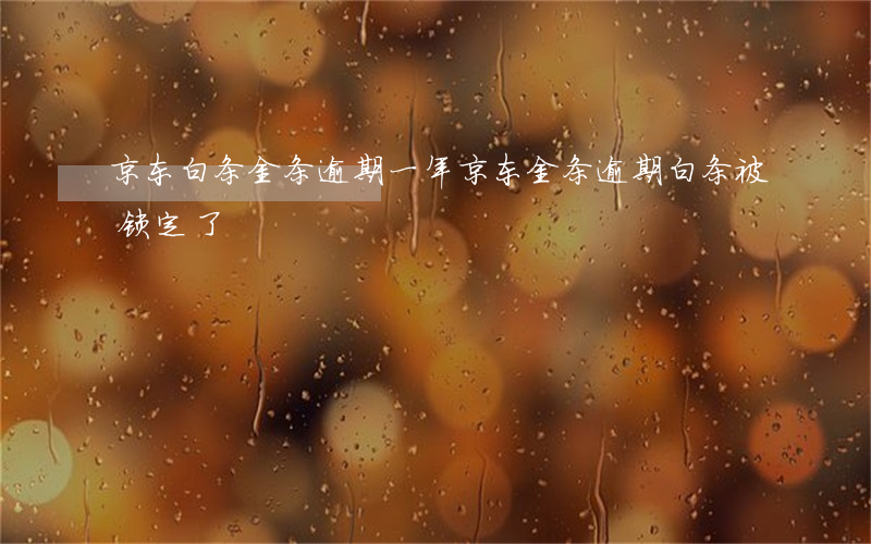 京东白条金条逾期一年（京东金条逾期白条被锁定了）