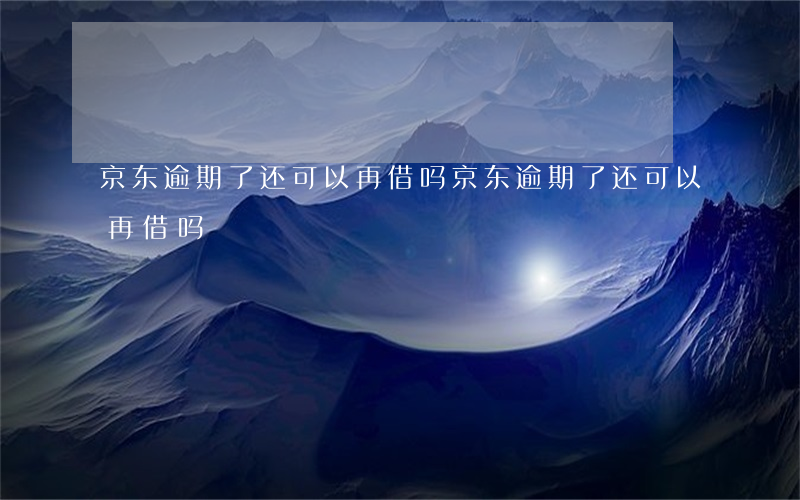 京东逾期了还可以再借吗(京东逾期了还可以再借吗)