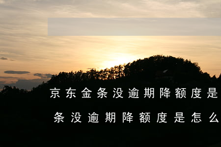 京东金条没逾期降额度是怎么回事-京东金条没逾期降额度是怎么回事啊