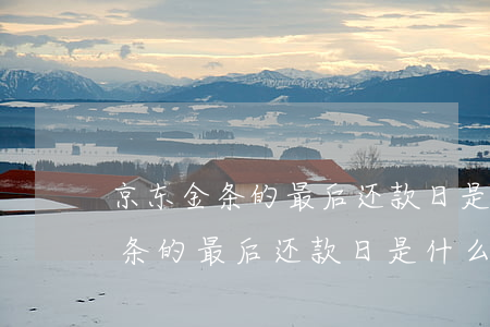 京东金条的最后还款日是什么意思-京东金条的最后还款日是什么意思啊