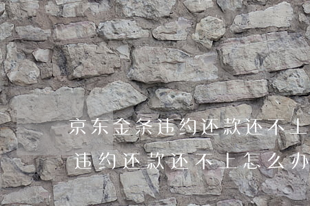京东金条违约还款还不上怎么办-京东金条违约还款还不上怎么办呢