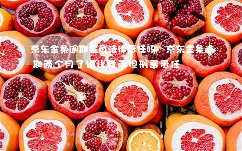 京东金条逾期会负法律责任吗-京东金条逾期两个月了说让我承担刑事责任