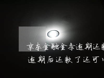 京东金融金条逾期还款会怎样(京东金融金条逾期后还款了还可以借吗)
