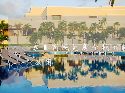 京東商城免息分期付款(京東免息分期付款怎么用)