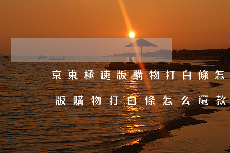 京東極速版購物打白條怎么還款-京東極速版購物打白條怎么還款啊