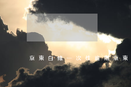 京東白條一次性逾期(京東白條二次逾期)