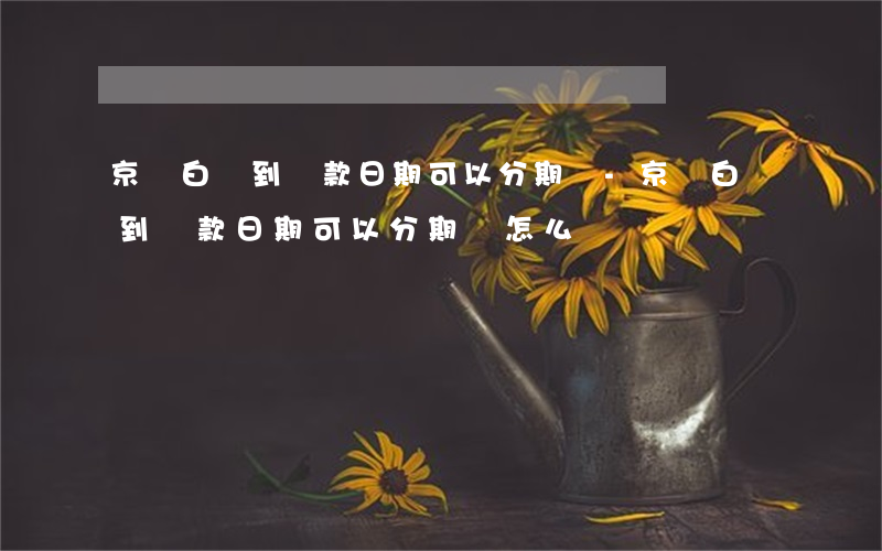 京東白條到還款日期可以分期嗎-京東白條到還款日期可以分期嗎怎么還